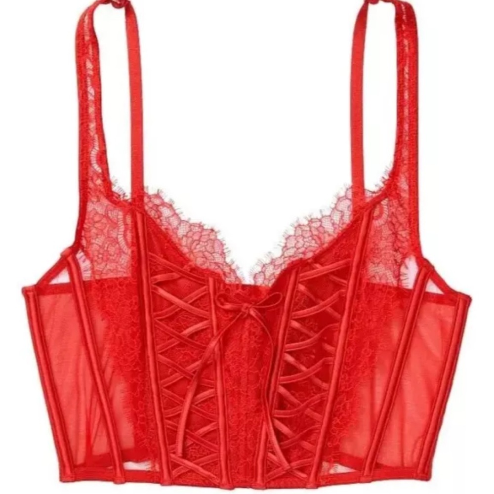 Victoria Secret Dream Angles LACE UP CORSET BRA TOP (S-DD)